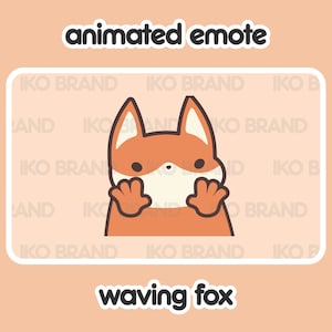 Animated Emote - Fox Waving | Cute | Kawaii | Chibi | Twitch, YouTube, Discord | Stream Emotes & Alerts