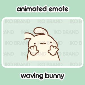 Animated Emote - Bunny Waving | Cute | Kawaii | Chibi | Twitch, YouTube, Discord | Stream Emotes & Alerts