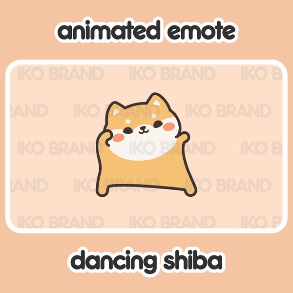 Animated Emote - Dancing Shiba Inu | Cute | Kawaii | Chibi | Twitch, YouTube, Discord | Stream Emotes & Alerts