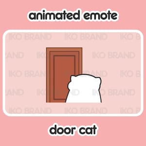 Cat Door Animated Emote: Chibi Twitch, YouTube, Discord (GIF Files)