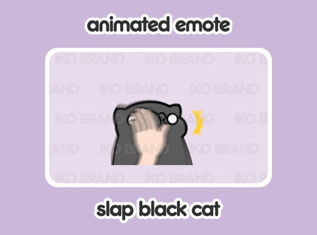 Black Cat Slap Animated Emote: Twitch, Youtube, Discord (GIF File) - Etsy