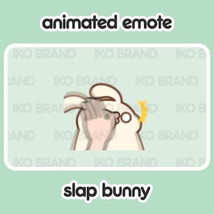 Animowana emotka - Bunny Slap | Słodka | Kawaii | Chibi | Twitch, YouTube, Discord | Emotikony i alerty strumieniowe