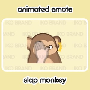 Animated Emote - Monkey Slap | Cute | Kawaii | Chibi | Twitch, YouTube, Discord | Stream Emotes & Alerts