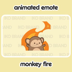 Animated Emote - Monkey Fire | Cute | Kawaii | Chibi | Twitch, YouTube, Discord | Stream Emotes & Alerts