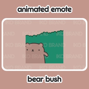 Animated Emote - Bear Hiding Bush | Cute | Kawaii | Chibi | Twitch, YouTube, Discord | Stream Emotes & Alerts
