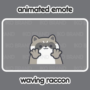 Animated Emote - Raccoon Waving | Cute | Kawaii | Chibi | Twitch, YouTube, Discord | Stream Emotes & Alerts