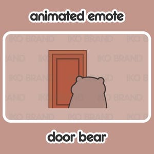 Animated Bear Door Emote: Chibi Kawaii GIF (Digital File)