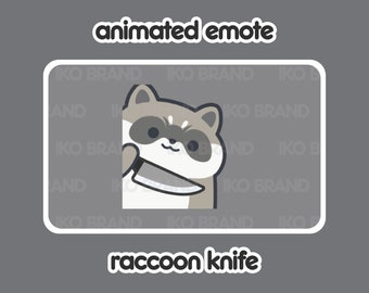 Animated Emote - Raccoon Evil Knife Stabbing | Cute | Kawaii | Chibi | Twitch, YouTube, Discord | Stream Emotes & Alerts