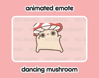 Dancing Mushroom Animated Emote – Chibi Kawaii Stream (GIF Digital Download)