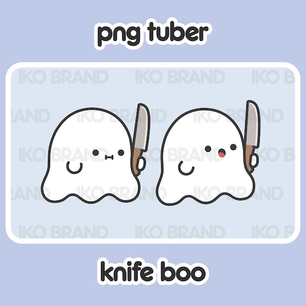 PNGTuber - Knife Ghost | Chibi | Cute | Kawaii | Twitch | YouTube | Vtuber | Streaming | Ready to Use and Download for OBS Streamlabs