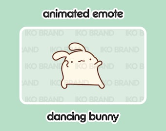 Dancing Bunny Animated Emote – Chibi Kawaii GIF (Digital File)