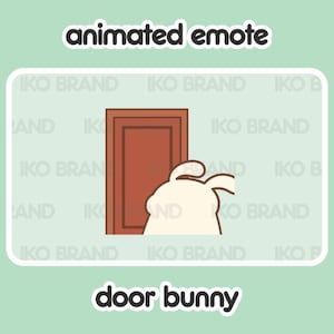 Animated Emote - Bunny Door Leaving | Cute | Kawaii | Chibi | Twitch, YouTube, Discord | Stream Emotes & Alerts