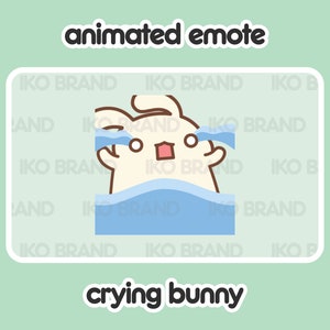 Animowana emotka - Płaczący króliczek | Słodkie | Kawaii | Chibi | Twitch, YouTube, Discord | Emotikony i alerty strumieniowe
