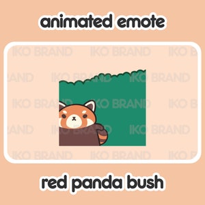 Animated Emote - Red Panda Hiding Bush | Cute | Kawaii | Chibi | Twitch, YouTube, Discord | Stream Emotes & Alerts