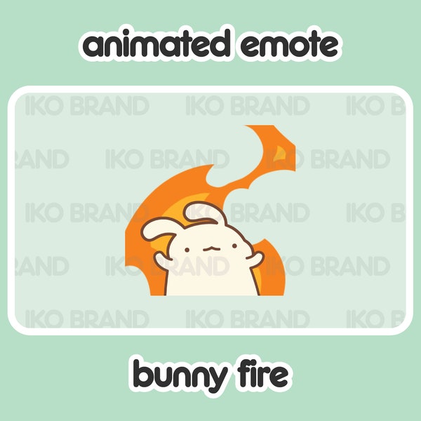 Animated Emote - Bunny Fire | Cute | Kawaii | Chibi | Twitch, YouTube, Discord | Stream Emotes & Alerts