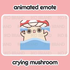 Animated Emote - Crying Mushroom | Cute | Kawaii | Chibi | Twitch, YouTube, Discord | Stream Emotes & Alerts
