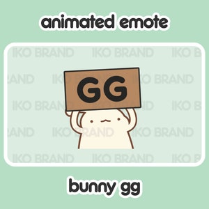 Bunny GG Animated Emote: Chibi Kawaii Stream Asset (GIF)