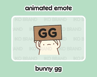 Bunny GG Animated Emote: Chibi Kawaii Stream Asset (GIF)