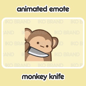 Animated Emote - Monkey Evil Knife Stabbing | Cute | Kawaii | Chibi | Twitch, YouTube, Discord | Stream Emotes & Alerts