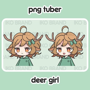 PNGTuber - Deer Girl | Chibi | Cute | Kawaii | Twitch | YouTube | Vtuber | Streaming | Ready to Use and Download for OBS Streamlabs