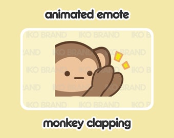 Animated Emote - Monkey Clapping | Clap | Nice one | Cute | Kawaii | Chibi | Twitch, YouTube, Discord | Stream Emotes & Alerts