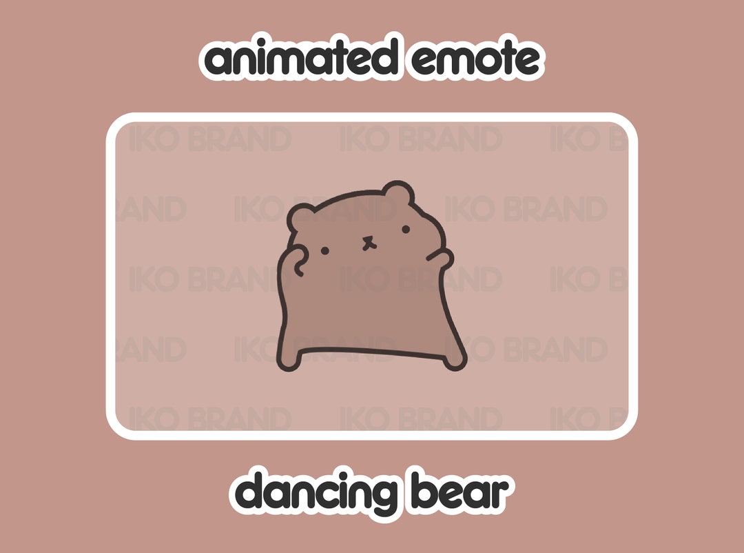 Animated Emote Dancing Bear Cute Kawaii Chibi Twitch, Youtube, Discord