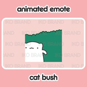 Animated Emote - Cat Hiding Bush | Cute | Kawaii | Chibi | Twitch, YouTube, Discord | Stream Emotes & Alerts