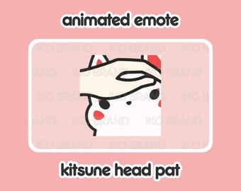 Animated Emote - Kitsune Head Pat | Petting | Cute | Kawaii | Chibi | Twitch, YouTube, Discord | Stream Emotes & Alerts