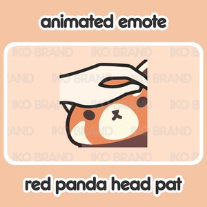 Animated Emote - Red Panda Head Pat | Petting | Cute | Kawaii | Chibi | Twitch, YouTube, Discord | Stream Emotes & Alerts