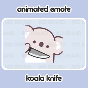 Animated Emote - Koala Evil Knife Stabbing | Cute | Kawaii | Chibi | Twitch, YouTube, Discord | Stream Emotes & Alerts