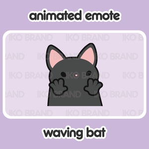 Animated Emote - Bat Waving | Cute | Kawaii | Chibi | Twitch, YouTube, Discord | Stream Emotes & Alerts