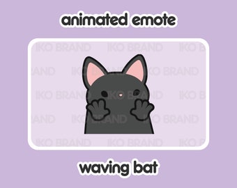 Animated Emote - Bat Waving | Cute | Kawaii | Chibi | Twitch, YouTube, Discord | Stream Emotes & Alerts