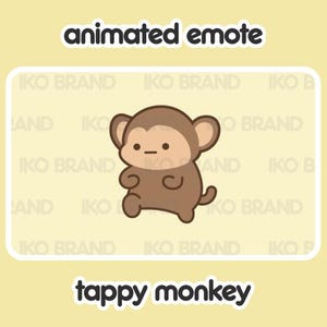 Animated Emote - Monkey Tippy Taps | Cute | Kawaii | Chibi | Twitch, YouTube, Discord | Stream Emotes & Alerts