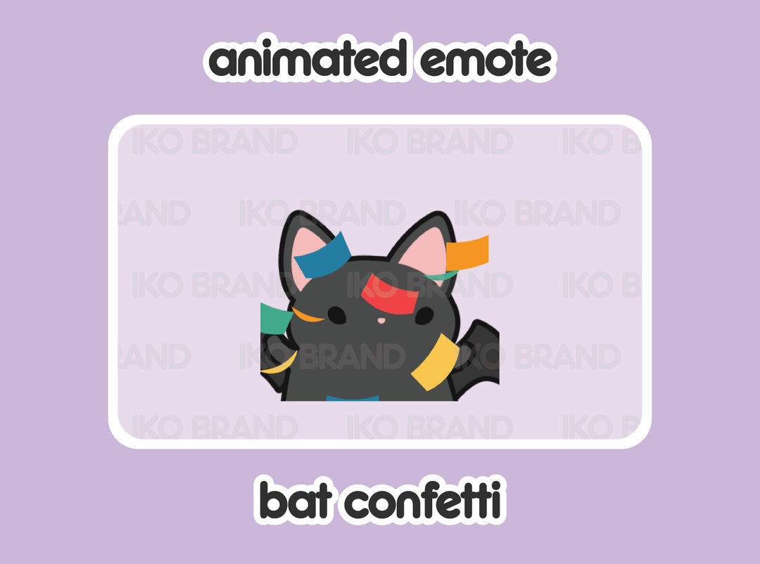 Animated Emote - Bat Confetti Party Hype | Cute | Kawaii | Chibi ...