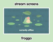 Animated Frog Stream Screens: Chibi VTuber Overlays (Digital Download)