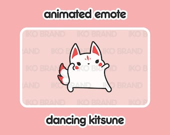 Animated Emote - Dancing Kitsune | Cute | Kawaii | Chibi | Twitch, YouTube, Discord | Stream Emotes & Alerts