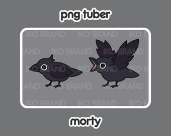 PNGTuber - Crow | Chibi | Cute | Kawaii | Twitch | YouTube | Vtuber | Streaming | Ready to Use and Download for OBS Streamlabs