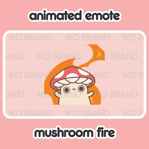 Animated Emote - Mushroom Fire | Cute | Kawaii | Chibi | Twitch, YouTube, Discord | Stream Emotes & Alerts