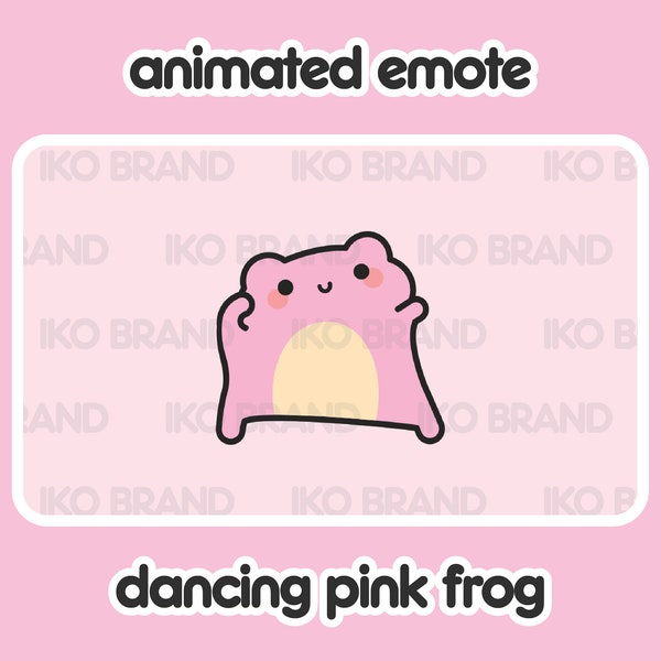 Animated Emote - Pink Dancing Frog | Cute | Kawaii | Chibi | Twitch, YouTube, Discord | Stream Emotes & Alerts