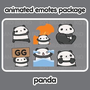 Animated Emotes Package - Panda | Cute | Kawaii | Chibi | Twitch, YouTube, Discord | Stream Emotes & Alerts