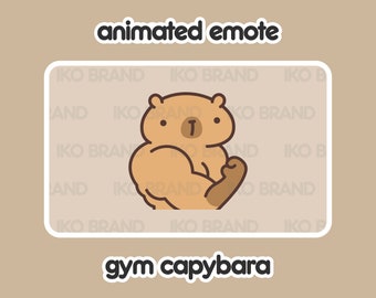 Animated Emote - Gym Capybara | Cute | Kawaii | Chibi | Twitch, YouTube, Discord | Stream Emotes & Alerts