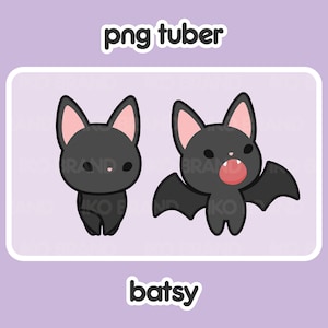 PNGTuber - Morcego | Chibi | Bonito | Kawaii | Contração muscular | YouTube | Vtuber | Transmissão | Pronto para usar e baixar para OBS Streamlabs