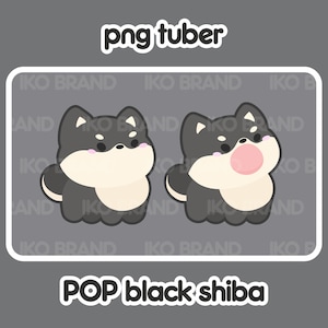 PNGTuber - POP Black Shiba Inu | Chibi | Cute | Kawaii | Twitch | YouTube | Vtuber | Streaming | Use and Download for OBS Streamlabs