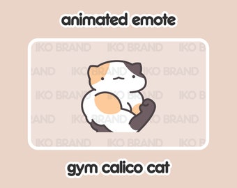 Gym Calico Cat Animated Emote - Twitch, YouTube, Discord (GIF Files)