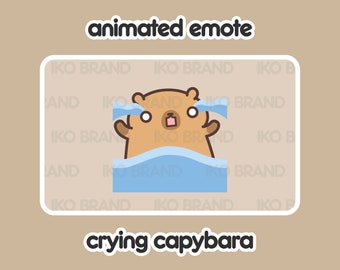 Animated Emote - Crying Capybara | Cute | Kawaii | Chibi | Twitch, YouTube, Discord | Stream Emotes & Alerts