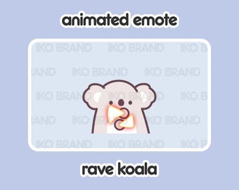 Rave Koala Animated Emote – Chibi Twitch, YouTube, Discord (GIF)