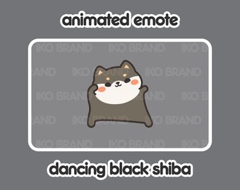 Dancing Black Shiba Inu Animated Emote: Twitch, YouTube, Discord (GIF Files)