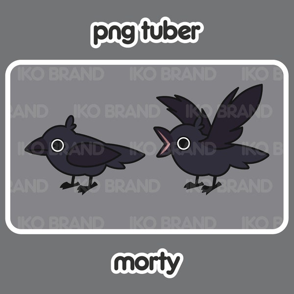 PNGTuber - Crow | Chibi | Cute | Kawaii | Twitch | YouTube | Vtuber | Streaming | Ready to Use and Download for OBS Streamlabs