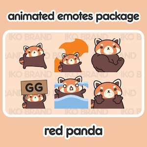 Animated Emotes Package - Red Panda | Cute | Kawaii | Chibi | Twitch, YouTube, Discord | Stream Emotes & Alerts