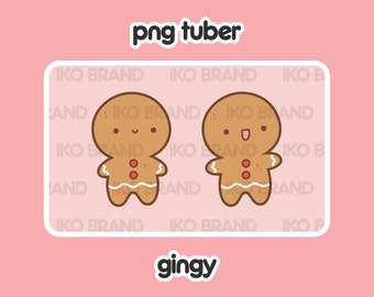 PNGTuber - Gingerbread Man | Cute | Chibi | Kawaii | Twitch | YouTube | Vtuber | Streaming | Ready to Use and Download for OBS Streamlabs
